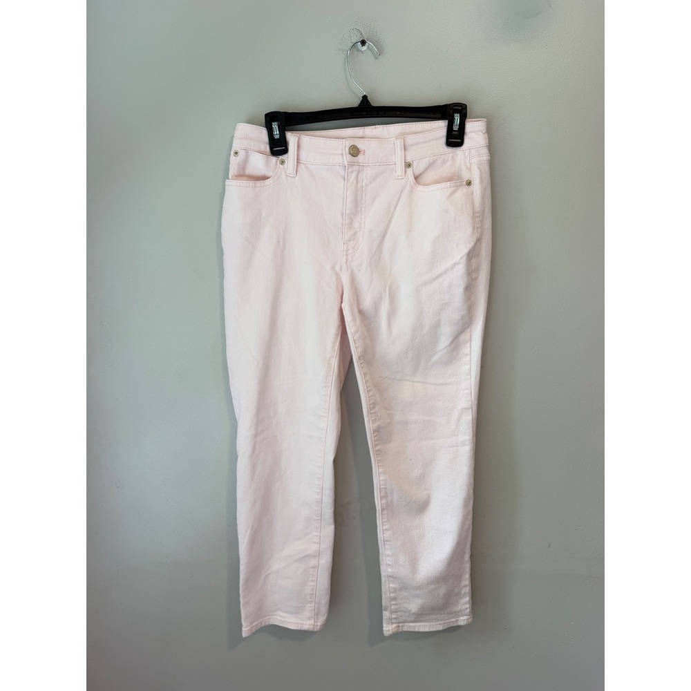 Talbots Flawless Straight Crop Jeans Pink Pastel Denim Pants Size 4